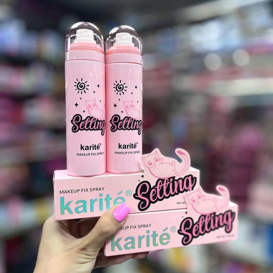 اسپری فیکس میکاپ مدل گربه برند کاریته karite تثبیت کننده آرایش